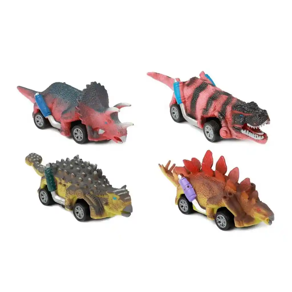 Carros Dinosaurios Kit De Impulso Juguete Didactico X 4