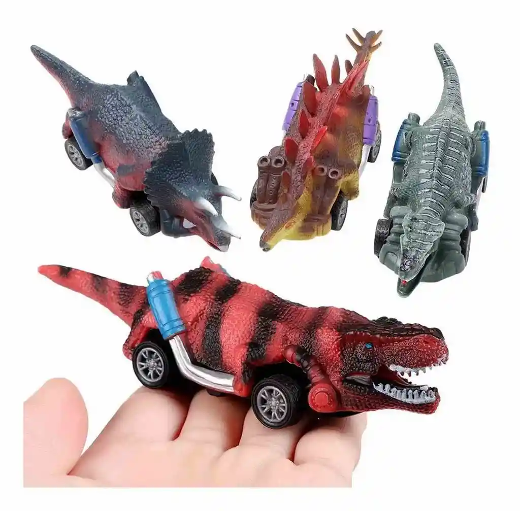 Carros Dinosaurios Kit De Impulso Juguete Didactico X 4