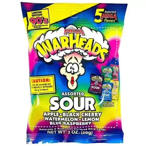 Warheads Dulce Acido Original Edición Limitada 90's 2 Oz