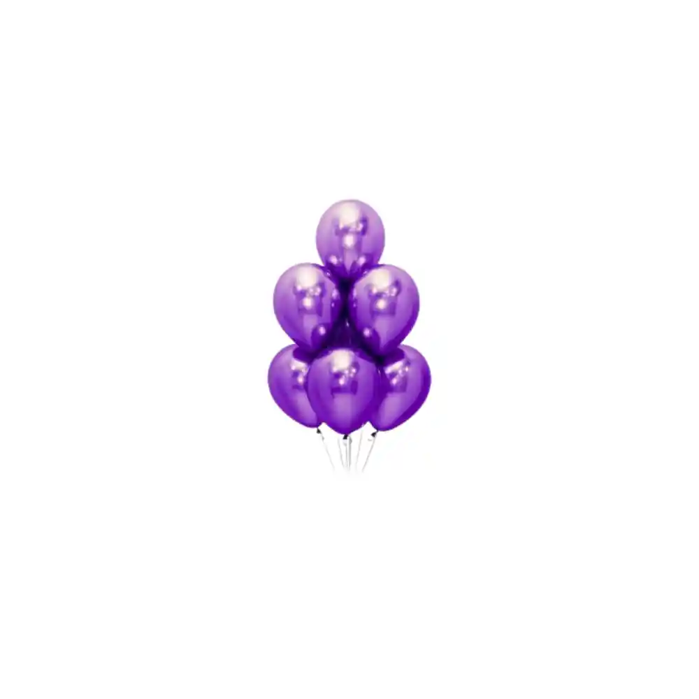 Globos Metalizados Color Morado R12 Set X 50 Decoración Fiestas