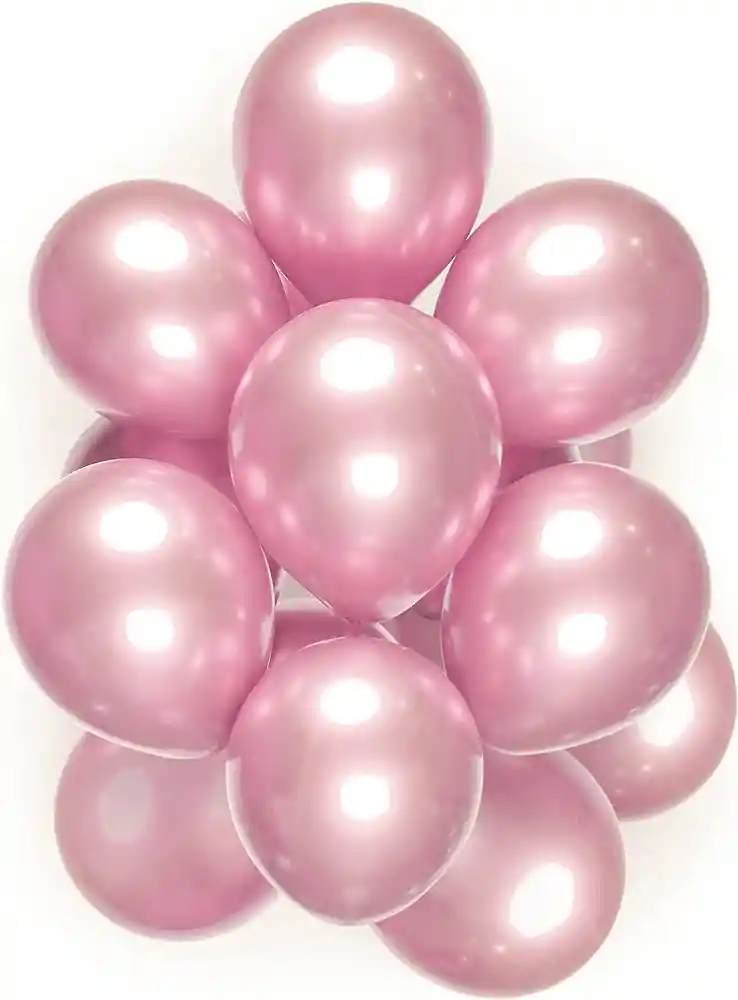 Globos Metalizados Rosa Claro R12 Set X 50 Decoración Fiestas