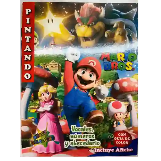 Libro Para Colorear Super Mario Bros Vocales Numeros Y Abecedario
