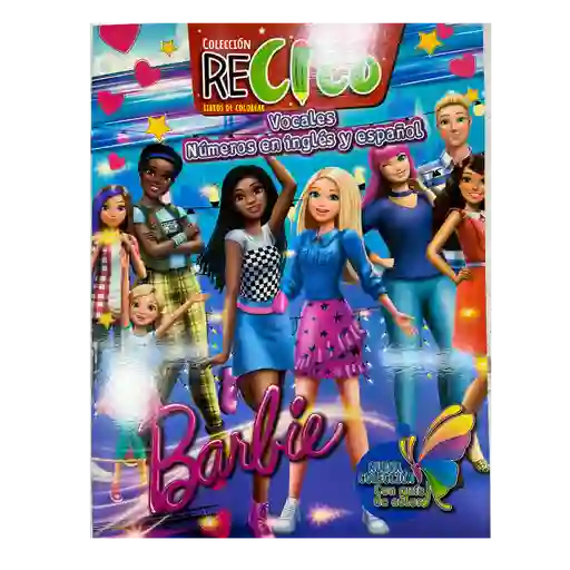 Libro Para Colorear Barbie Vocales Numeros Y Abecedario