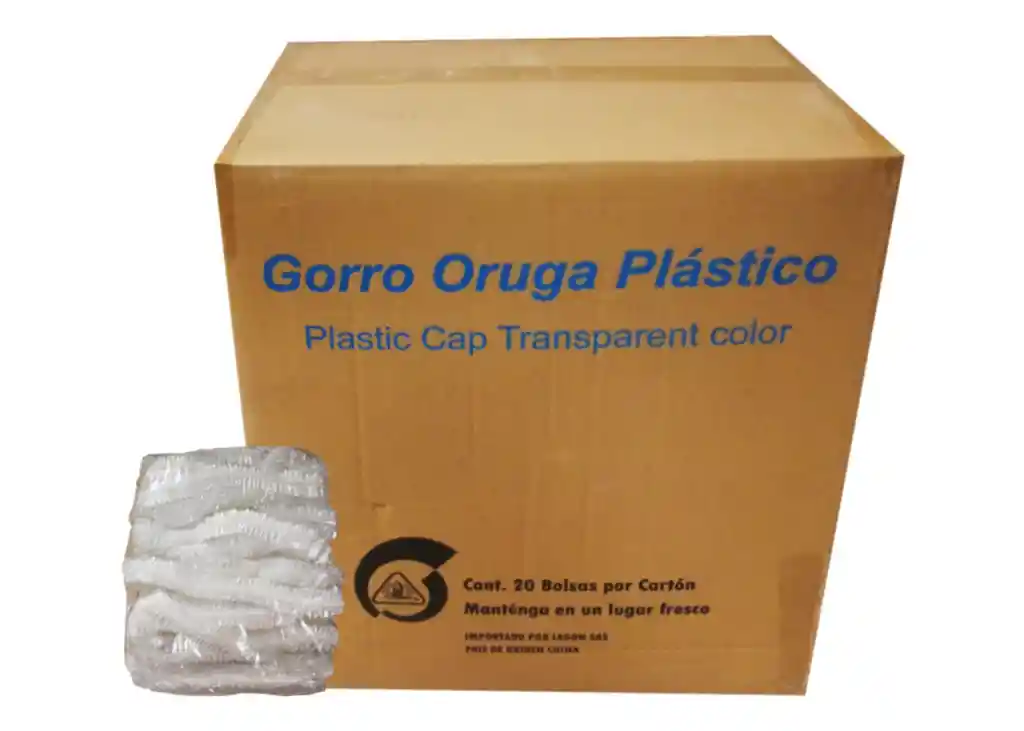 Gorro Plastico Desechable Oruga X 100 Uds / Ducha Peluqueria