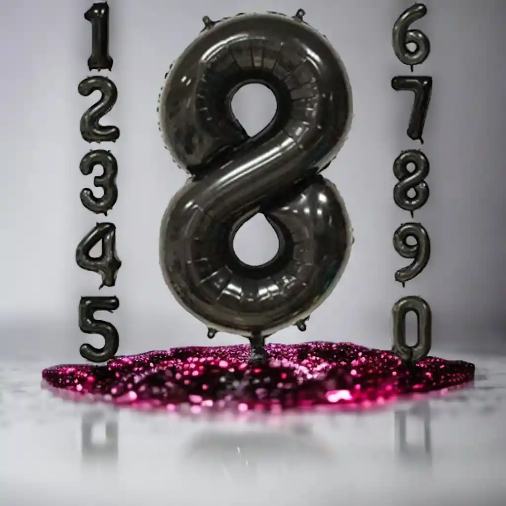 Globos Numeros Metalizados Negro / 16 Pulgadas (40cm) X Unidad