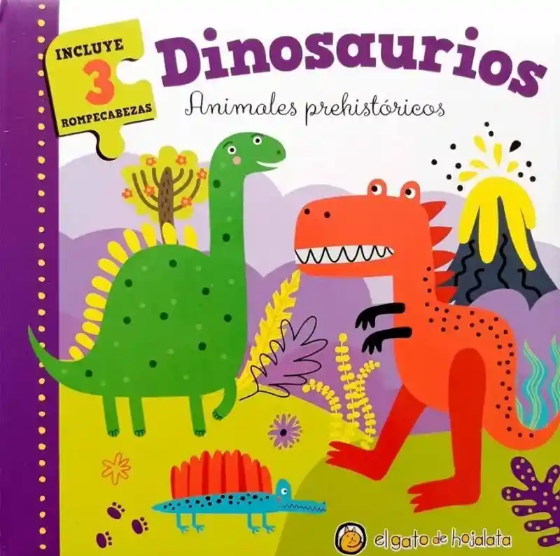 Incluye 3 rompecabezasLos dinosaurios más simpáticos viven una pequeña aventura con rompecabezas para armar y desarmar mientras se disfruta de la lectura. Un libro con 3 rompecabezas de 9 piezas para divertirse leyendo y jugando.