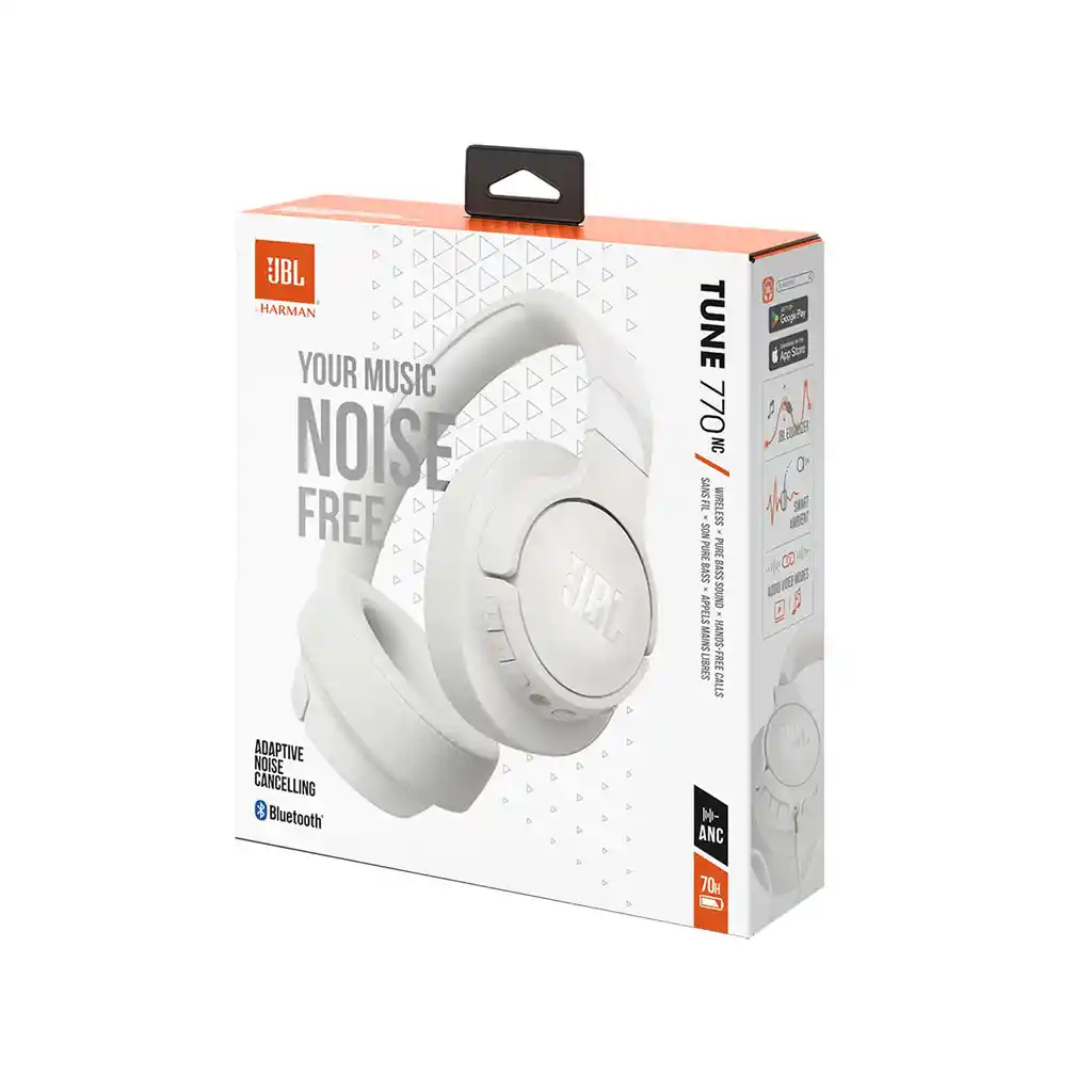 Audifonos Diadema Jbl Tune 770nc Cancelacion Ruido 70horas - Blanco