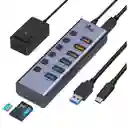 Hub Usb 8 En 1 Lionwei | X3 Usb 3.1 + X3 Usb 3.0 | Sd Y Tf