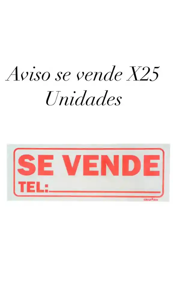 Aviso Se Vende Pequeño X25 Unidades