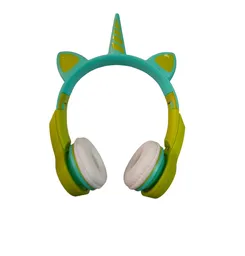Audífonos Inalámbricos Bluetooth Unicorio Led Recargable Verde Y Calipso