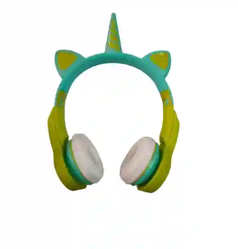 Audífonos Inalámbricos Bluetooth Unicorio Led Recargable Verde Y Calipso