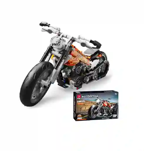 Juego Armatodo Bloques Construccion Modelo Moto Chopper 436pz