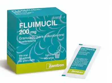 Fluimucil Polvo Granulado Con Sabor Naranja 200 Mg X Sobre