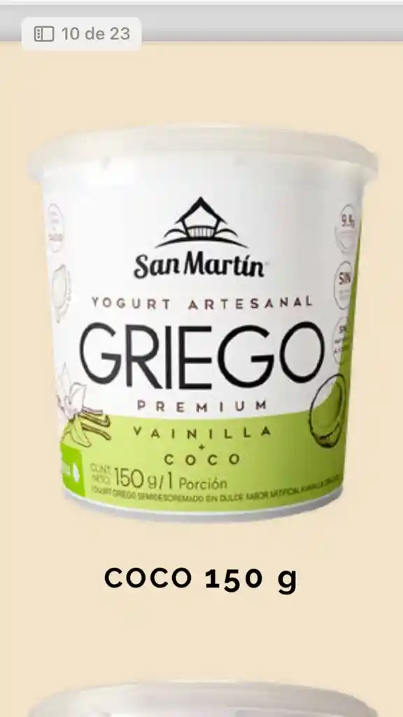 Yogurt Griego San Martín