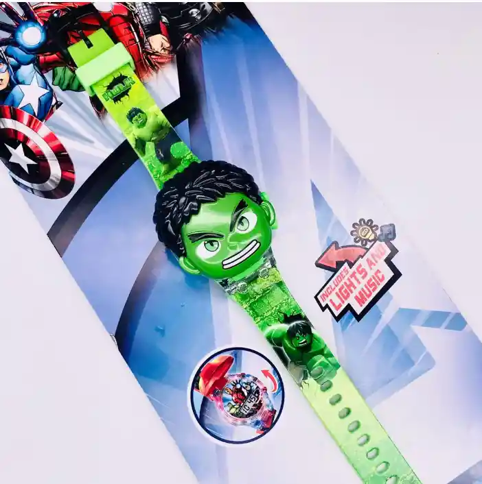 Reloj Digital Infantil Hulk Luces Y Música