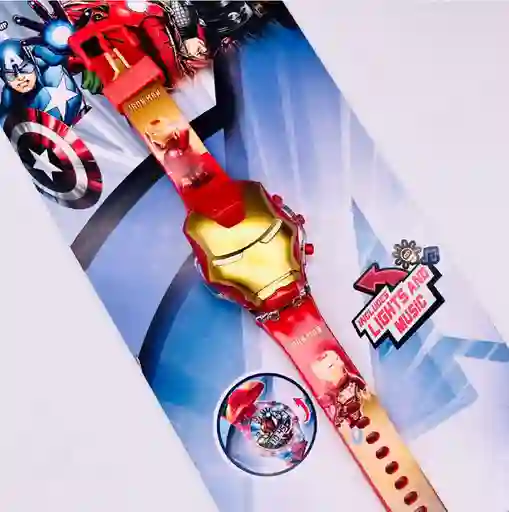 Reloj Digital Infantil Iron-man Luces Y Música