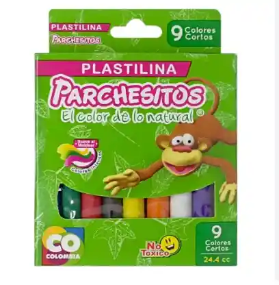 Plastilina Corta Parchesitos X 9 Colores