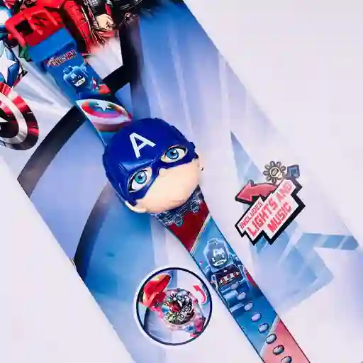 Reloj Digital Infantil Capitán América Luces Y Música