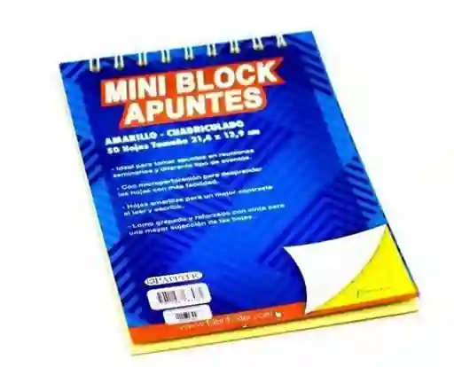 Block Media Carta Amarillo X 50 Hojas Cuadriculado