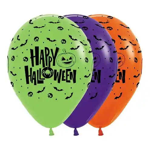 Globos O Bombas Happy Halloween X 12unds