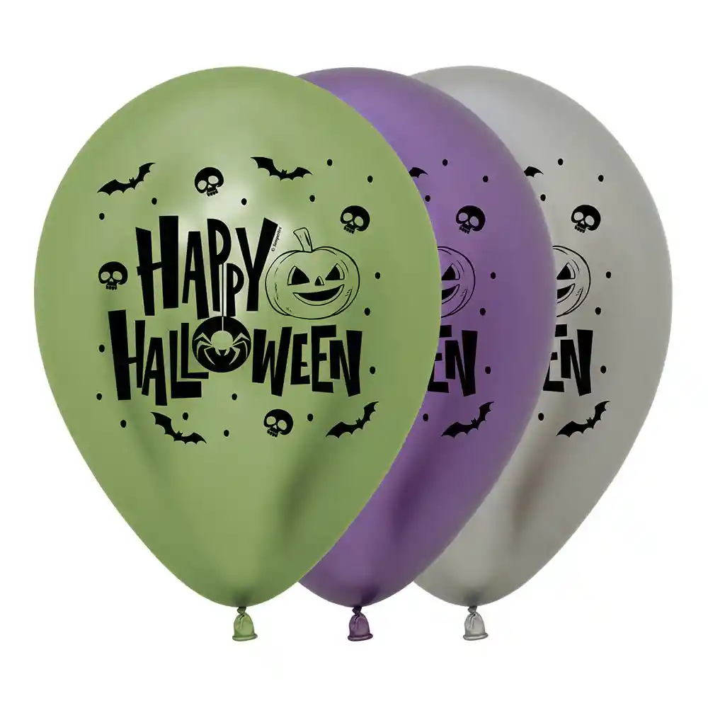 Globos O Bombas Reflex Happy Halloween X 50unds