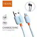 Cable Vidvie Usb Lightning Iphone 2.4a 1m Cb4018i