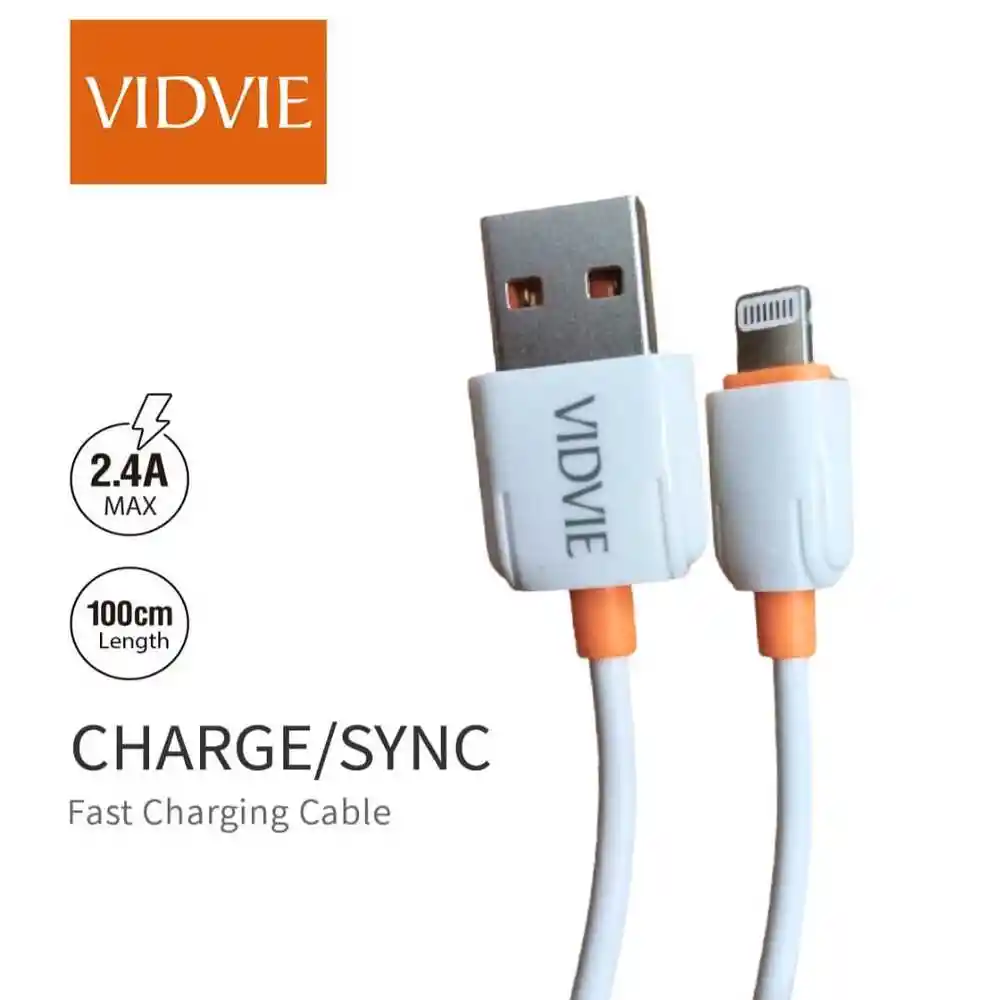 Cable Vidvie Usb Lightning Iphone 2.4a 1m Cb4018i