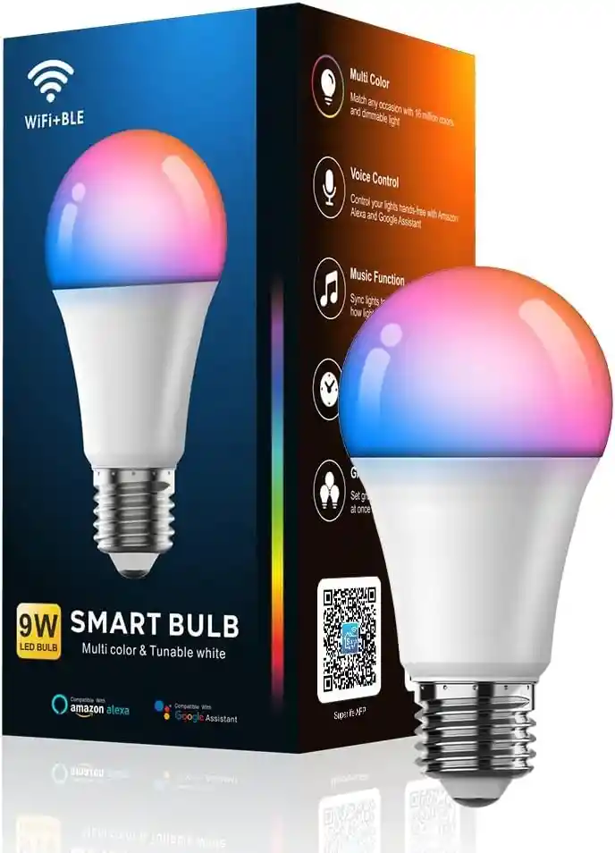 Bombillo Led Inteligente Bluetooth 9w Compatible Con Alexa Y Google Assitant