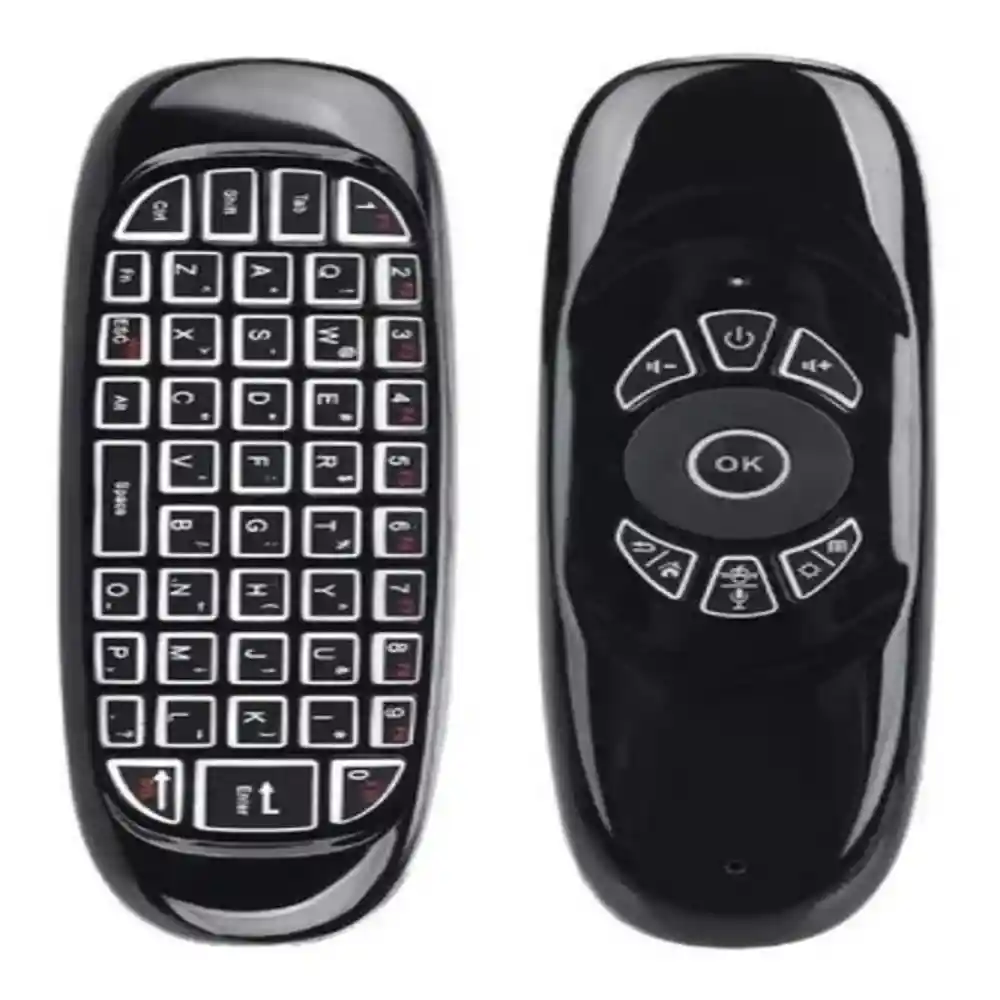 Control Smart Tv Air Mouse Teclado Luces Rgb Recargable Usb