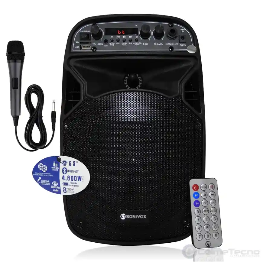 Cabina De Sonido Recargable Parlante Pro Sonivox Vs-ss1862 6.5"