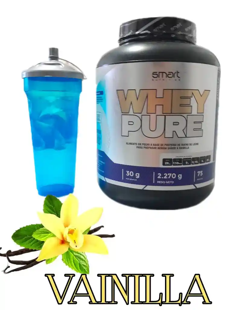 Whey Pure 5 Lb 75 Ser Incluye Termo Sabor Vainilla De Smart Nutrition