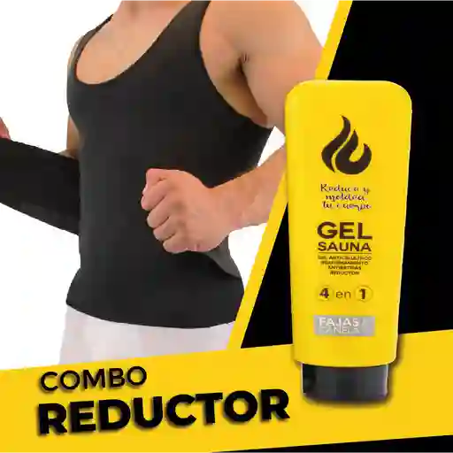 Combo Chaleco Reductor Ajustable Hombre + Gel Reductor G9619302 Talla M