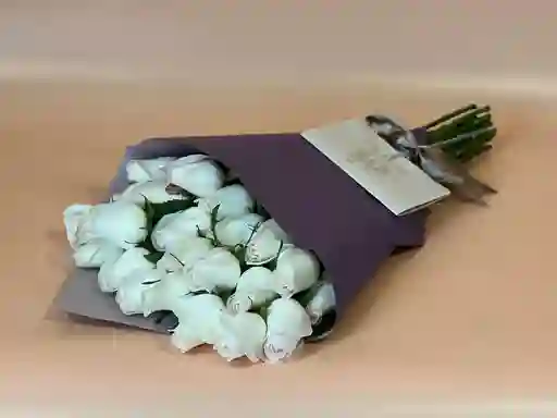 Bouquet Rosas Blancas De Exportacion