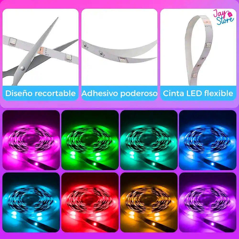 Cinta De Luz Led Tira De Luces 15mts Bluetooth 5050 Rgb + Control