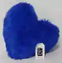 Cojín Decorativo Peludo Corazón 40x40 Cm Azul Rey