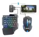 Kit Teclado Mouse Gamer Adaptador Bluetooth Celular Tablet Color Del Teclado Negro