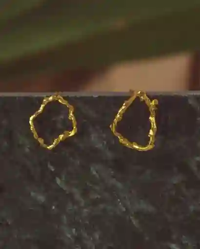 Aretes Topo Ramita Aro