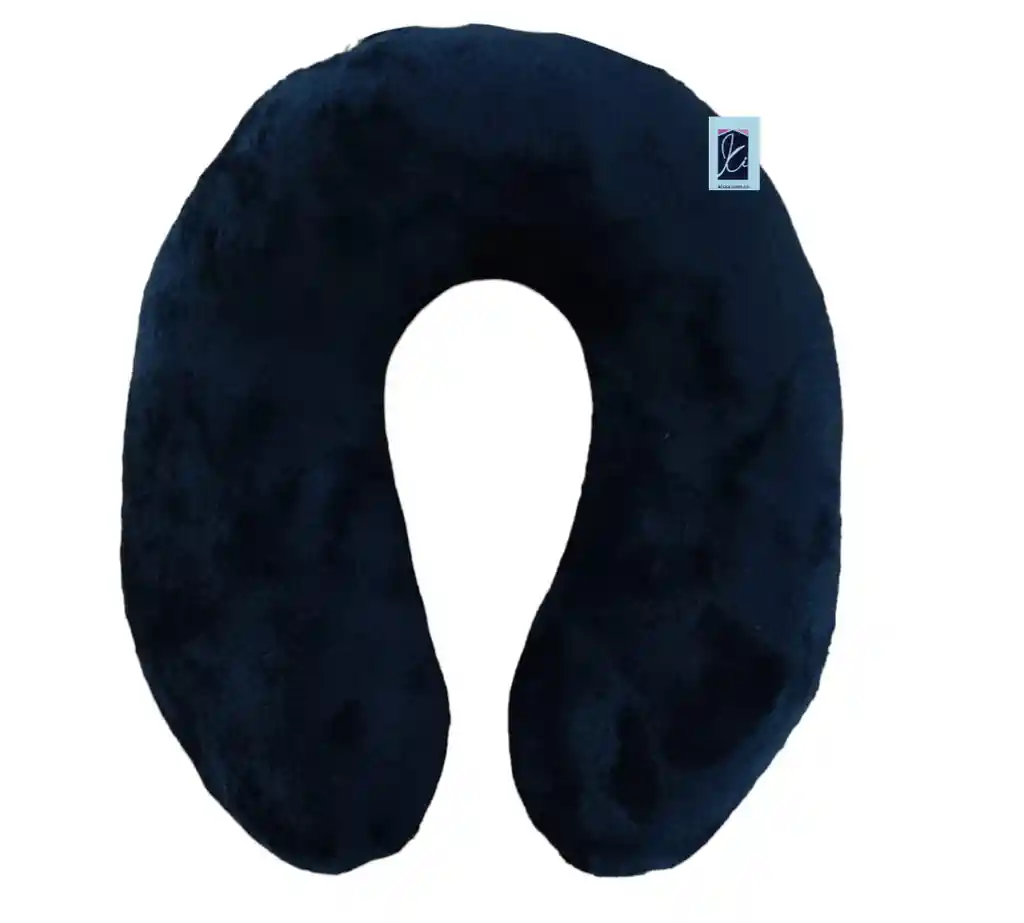 Almohada Cojín Cuello Viajero Unicolor Azul Oscuro