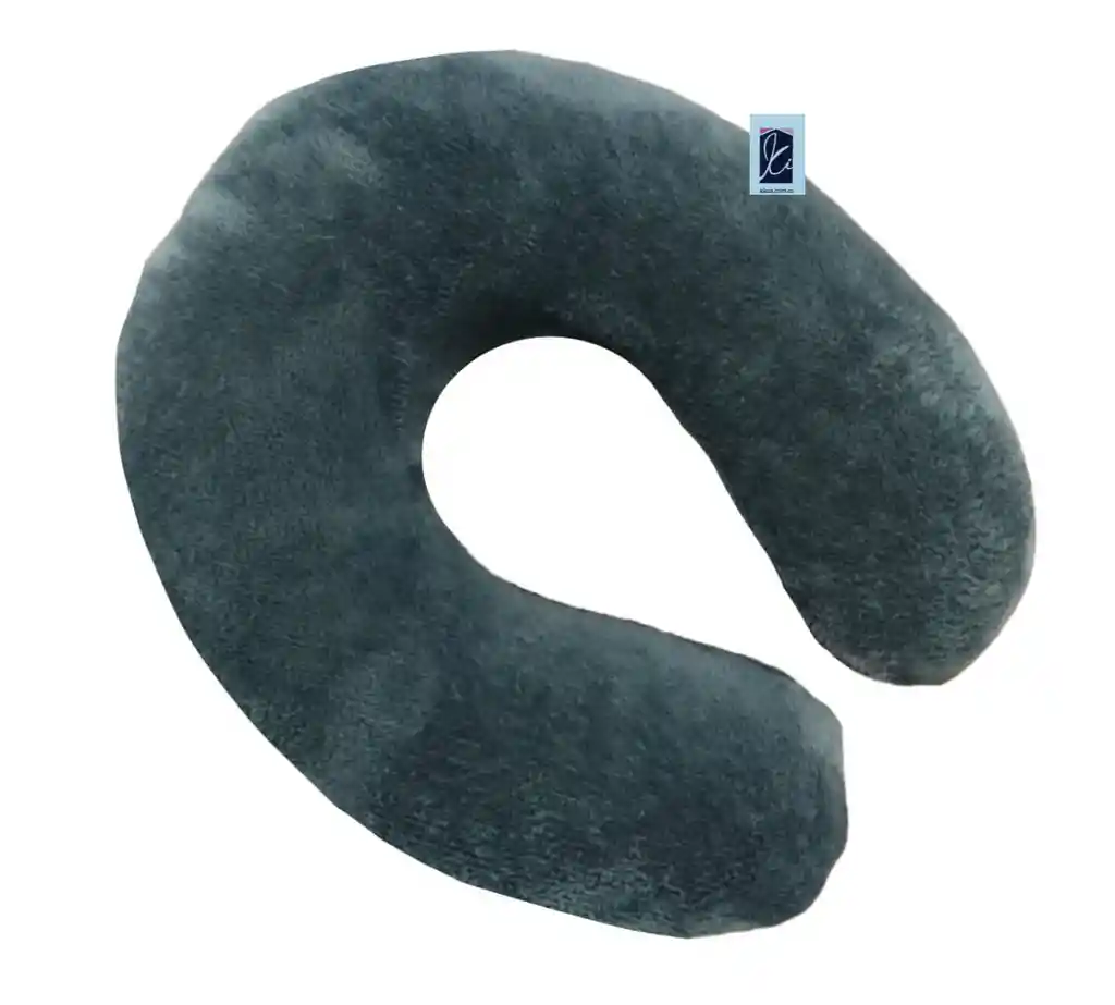 Almohada Cojín Cuello Viajero Unicolor Gris Ratón