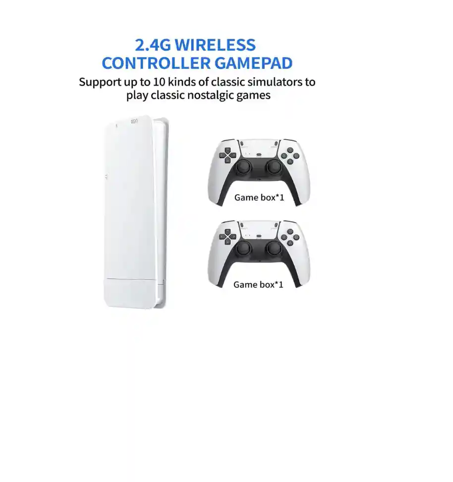 Dekyda Consola De Juegos Retro M15, 30000+ Juegos Integrados, Inalámbrico 4k Hdmi Plug And Play Video Game Stick, 2 Mandos Inalámbricos