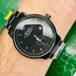 Reloj Pulso Acero Analógico Con Calendario Para Hombre Negro