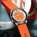 Reloj Pulso Goma Analógico Curren Original Para Hombre Naranja