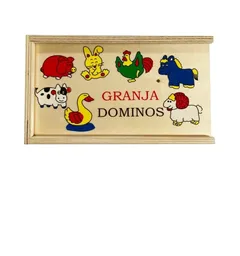 Domino Madera Infantil Juego Didáctico De Animales Granja