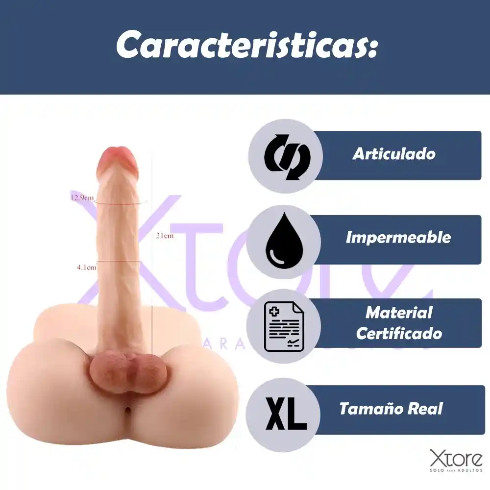 Masturbador Consolador Dildo Torso Masculino Muñeco Sexual Realista