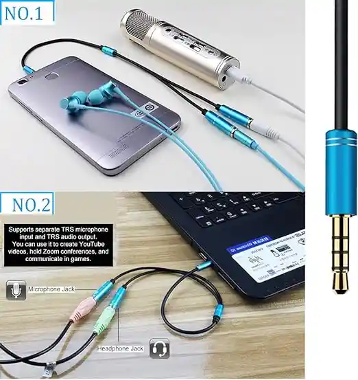 Cable Splitter De Audio 1 Macho 3.5mm A 2 Hembras