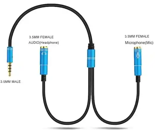 Cable Splitter De Audio 1 Macho 3.5mm A 2 Hembras