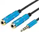 Cable Splitter De Audio 1 Macho 3.5mm A 2 Hembras