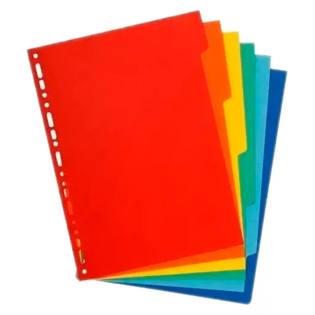 Separador Plástico De Folder 10 Paquetes 5 Unidades Carta