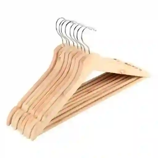 Ganchos De Madera Para Colgar Ropa X 12 Unidades