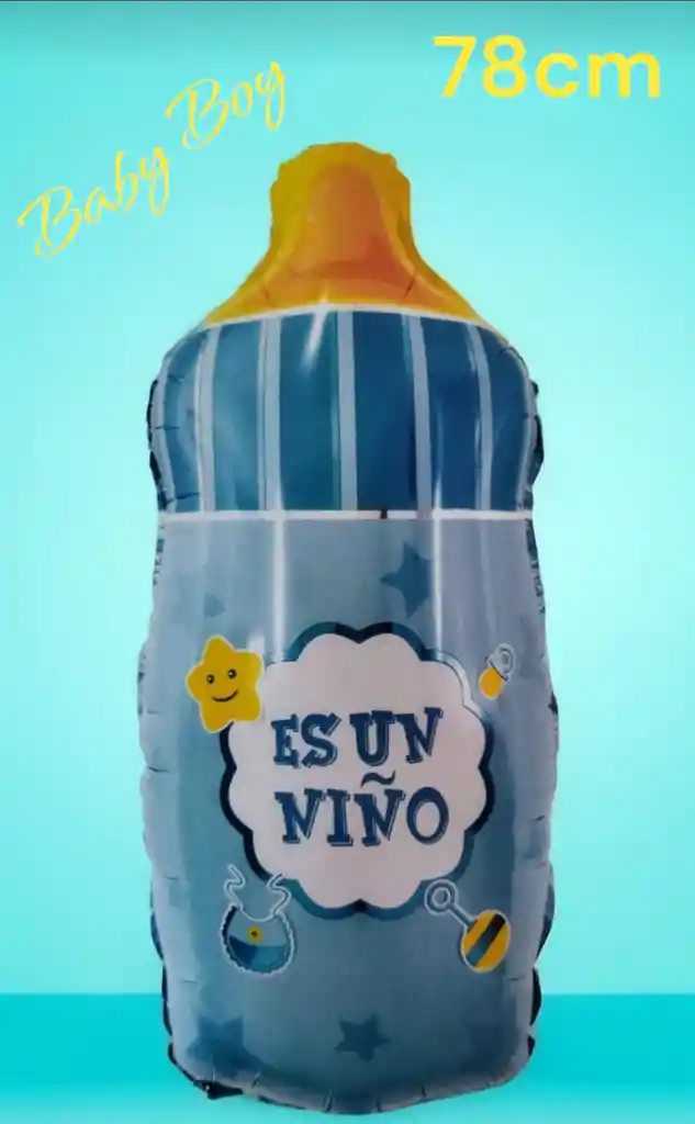 Globo Metálizado Tetero Baby Shower Niño / Grande 78cm